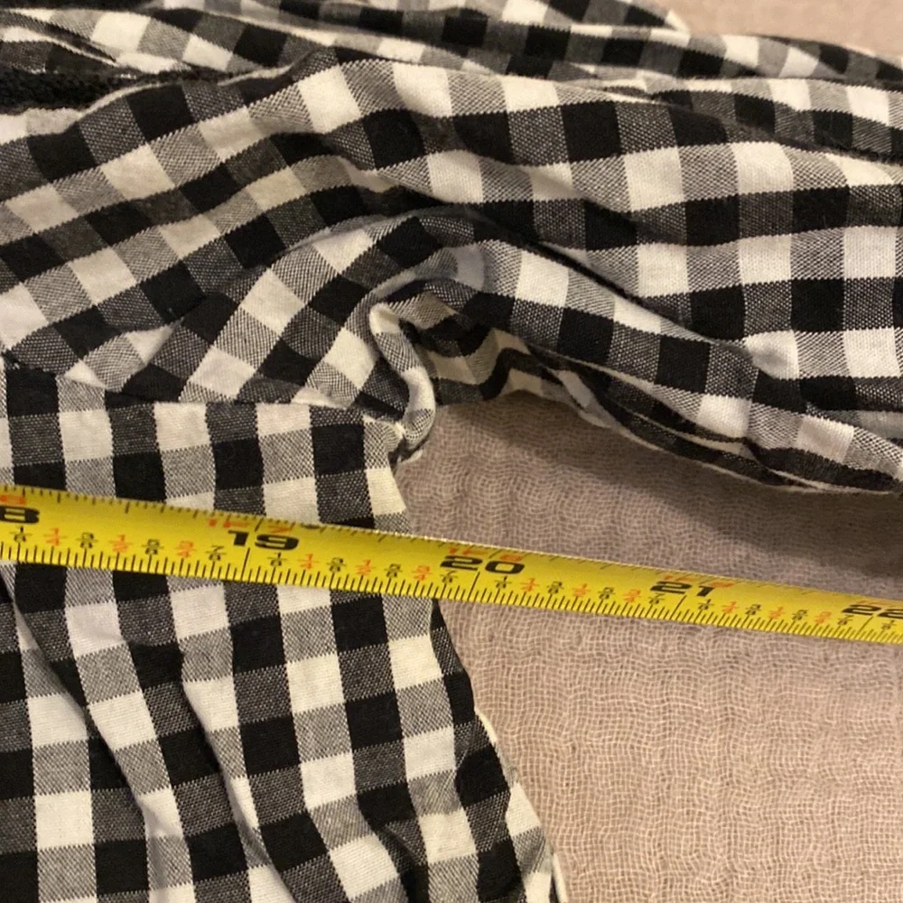 Zara Black and White Gingham Blouse. Size S